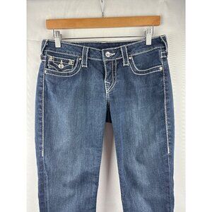 True Religion Womens Size 28 Distressed Blue Denim Jeans